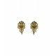 Generic Women's Pack of_2 Brass Gold-Plated Earrings (Gold)