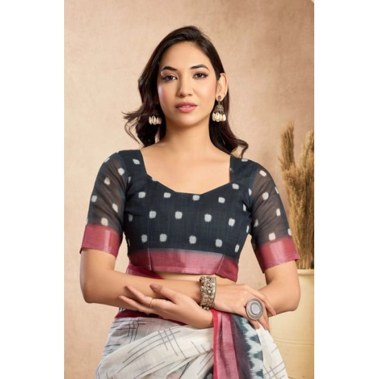Generic Women's Faux Linen Floral Print Ready to wear Saree With Unstitched Blouse 5.5Mtr (OffWhite) Generic Women's Faux Linen Floral Print Ready to wear Saree With Unstitched Blouse 5.5Mtr (OffWhite)