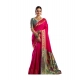 Generic Women's Silk Blend Woven Saree With Unstitched Blouse 5.5 Mtr (Pink)