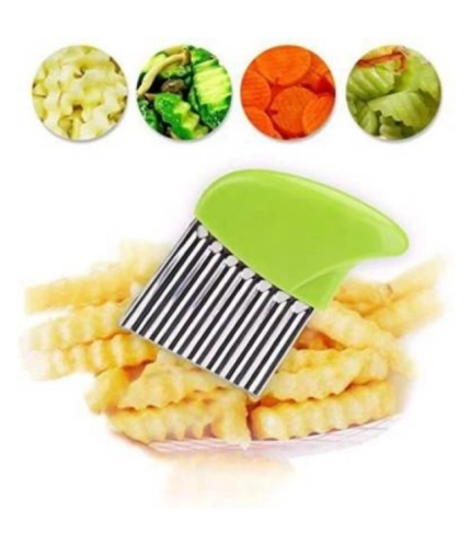 Generic Pack Of_5 Wave Shape Stainless Steel Potato Cutter And Slicer – (Color: Assorted )