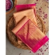 Generic Women's Soft Litchi Silk Jacquard Work Saree With Unstitched Blouse 5.5Mtr (Pink)