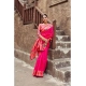 Generic Women's Silk Blend Woven Saree With Unstitched Blouse 5.5 Mtr (Pink)