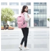 Generic Unisex PU Leather Solid Medium Zipper Backpack (Pink) Generic Unisex PU Leather Solid Medium Zipper Backpack (Pink)