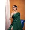 Generic Women's Satin Crepe Printed Saree With Unstitched Blouse 5.5Mtr (Bottle Green) Generic Women's Satin Crepe Printed Saree With Unstitched Blouse 5.5Mtr (Bottle Green)