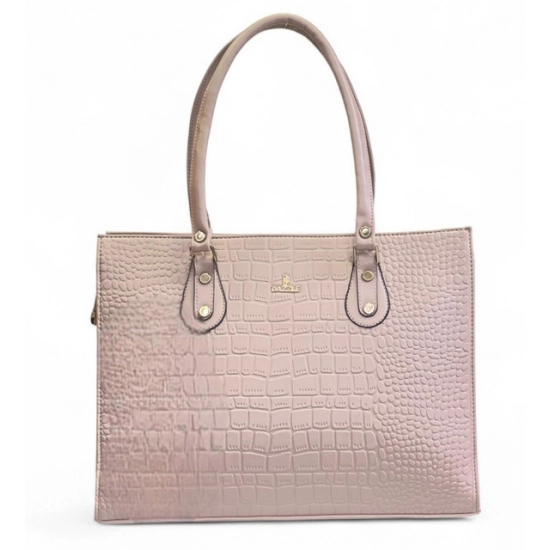 Generic Women's Polyurethane Croco Shoulder Tote Bag (Beige)