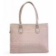 Generic Women's Polyurethane Croco Shoulder Tote Bag (Beige)
