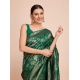 Generic Women's Soft Silk Jacquard Saree With Unstitched Blouse 5.5Mtr (Green)