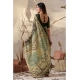 Generic Women's Georgette Printed Saree With Unstitched Blouse 5.5Mtr (Olive)
