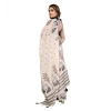 Generic Women's Linen Cotton Printed Saree With Unstitched Blouse 5.5Mtr (Off White)