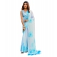 Generic Women's Georgette Floral Printed Saree With Unstitched Blouse 5.5Mtr (Off White-Skyblue) Generic Women's Georgette Floral Printed Saree With Unstitched Blouse 5.5Mtr (Off White-Skyblue)