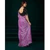 Generic Women's Net Sequence Saree With Unstitched Blouse 5.5Mtr (Lavender)