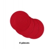 Generic Cotton Dining Table Round Placemat Mats Set of 4 (Red) Generic Cotton Dining Table Round Placemat Mats Set of 4 (Red)