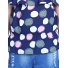 Generic Girl's Rayon Solid Cold Shoulder Top with Shorts (Navy Blue)