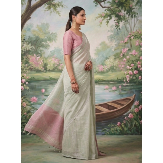 Generic Women's Tissue Silk Solid Saree With Unstitched Blouse 5.5Mtr (Silver) Generic Women's Tissue Silk Solid Saree With Unstitched Blouse 5.5Mtr (Silver)