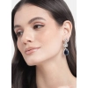 Generic Women's Brass Silver Plated Drop Earrings (Blue) Generic Women's Brass Silver Plated Drop Earrings (Blue)