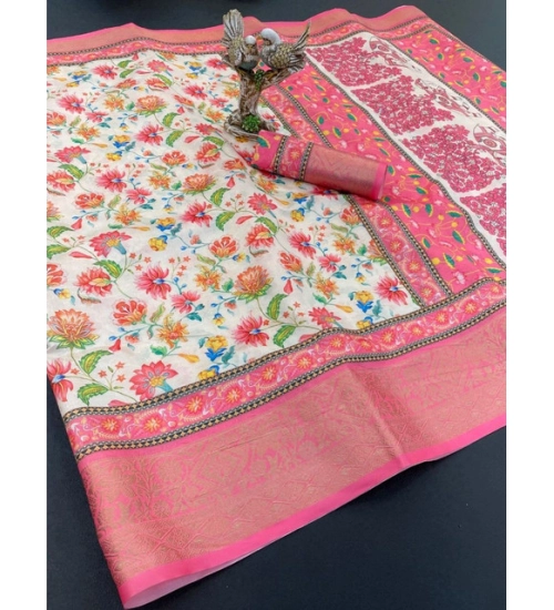Generic Women's Soft Dola Cotton Printed Saree With Unstitched Blouse 5.5Mtr (Pink) Generic Women's Soft Dola Cotton Printed Saree With Unstitched Blouse 5.5Mtr (Pink)
