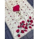 Generic Women's Georgette Embellished Saree With Unstitched Blouse 5.5Mtr (Cream-Red) Generic Women's Georgette Embellished Saree With Unstitched Blouse 5.5Mtr (Cream-Red)
