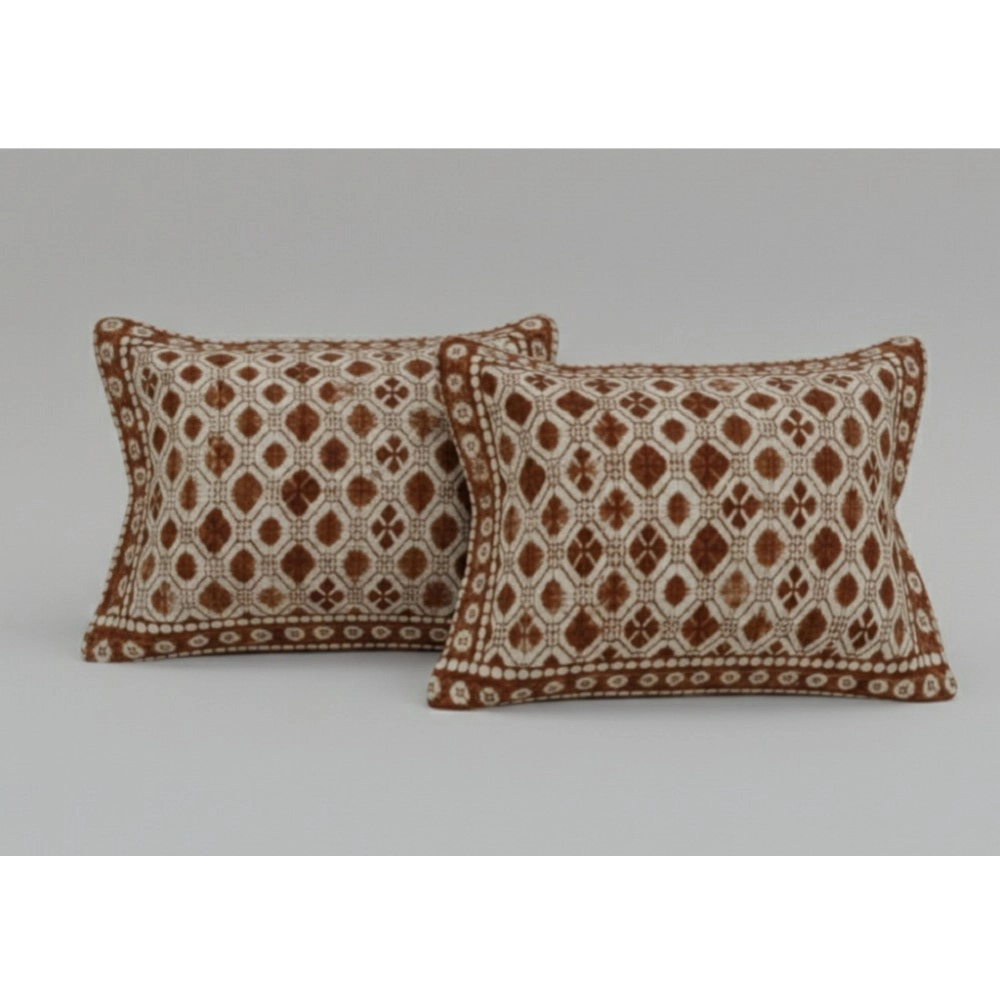 Generic Fleece Geometric Double Polar Warm Bedsheet with 2 Pillow Cover (Brown)