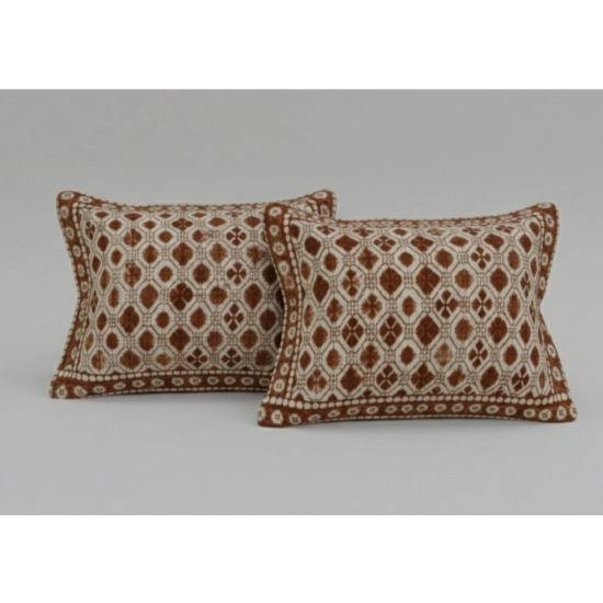 Generic Fleece Geometric Double Polar Warm Bedsheet with 2 Pillow Cover (Brown)