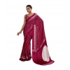 Generic Women's Satin Crepe Printed Saree With Unstitched Blouse 5.5Mtr (Maroon)