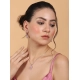 Generic Women's Brass Silver Plated Pendant Set (Pink)