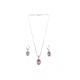 Generic Women's Brass Silver Plated Pendant Set (Pink)
