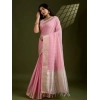 Generic Women's Tissue Checks_With_Buttis Saree With Unstitched Blouse 5.5Mtr (Light_Pink)