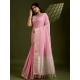 Generic Women's Tissue Checks_With_Buttis Saree With Unstitched Blouse 5.5Mtr (Light_Pink)