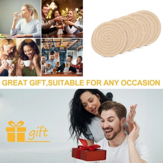 Generic Cotton Rope Drink Coasters 6 Pcs Set (Cream) Generic Cotton Rope Drink Coasters 6 Pcs Set (Cream)