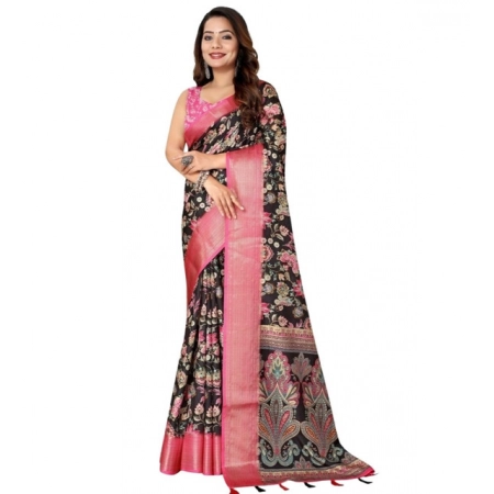 Generic Women's Cotton Silk Floral Printed Saree With Unstitched Blouse 5.5Mtr (Multicolor) Generic Women's Cotton Silk Floral Printed Saree With Unstitched Blouse 5.5Mtr (Multicolor)