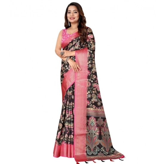 Generic Women's Cotton Silk Floral Printed Saree With Unstitched Blouse 5.5Mtr (Multicolor) Generic Women's Cotton Silk Floral Printed Saree With Unstitched Blouse 5.5Mtr (Multicolor)