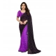 Generic Women's Georgette Printed Saree With Unstitched Blouse 5.5Mtr (Black-Purple) Generic Women's Georgette Printed Saree With Unstitched Blouse 5.5Mtr (Black-Purple)