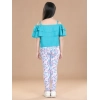 Generic Girl's Cotton Floral Elasticated Jegging and Top Set (Turquoise Blue) Generic Girl's Cotton Floral Elasticated Jegging and Top Set (Turquoise Blue)