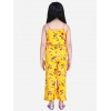Generic Girl's Polyester Crepe Floral Shoulder Straps Jumpsuit (Yellow-Pink) Generic Girl's Polyester Crepe Floral Shoulder Straps Jumpsuit (Yellow-Pink)