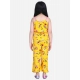 Generic Girl's Polyester Crepe Floral Shoulder Straps Jumpsuit (Yellow-Pink) Generic Girl's Polyester Crepe Floral Shoulder Straps Jumpsuit (Yellow-Pink)