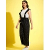 Generic Girl's Cotton Printed Sleeveless Dungaree (Black-White) Generic Girl's Cotton Printed Sleeveless Dungaree (Black-White)