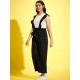 Generic Girl's Cotton Printed Sleeveless Dungaree (Black-White) Generic Girl's Cotton Printed Sleeveless Dungaree (Black-White)
