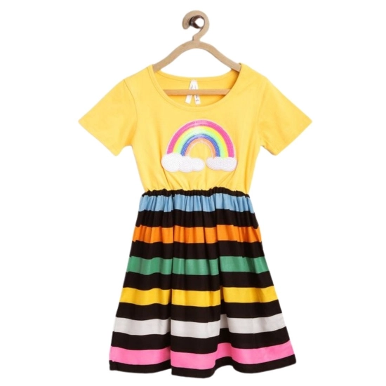 Generic Girl's Cotton Striped Short Sleeve Dress (Multicolor) Generic Girl's Cotton Striped Short Sleeve Dress (Multicolor)