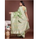 Generic Women's Linen Cotton Printed Saree With Unstitched Blouse 5.5Mtr (Light Green)