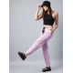Generic Women's Coton Twill Solid Elasticated Trousers (Lavender)