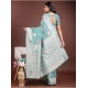 Generic Women's Linen Cotton Printed Saree With Unstitched Blouse 5.5Mtr (Sea Green)