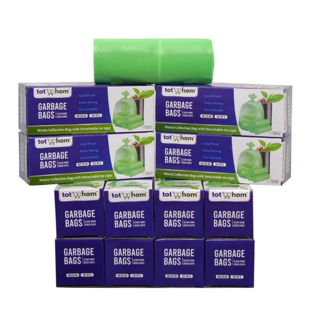 Generic Pack of 12 Biodegradeable Vegetable-Paper 19 x 21 Inches Garbage Bag (Green)