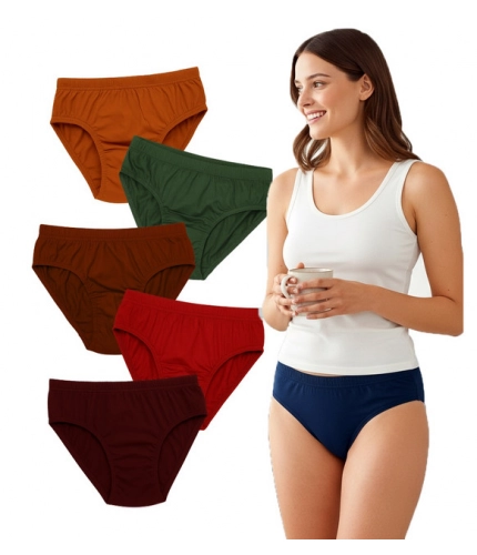 Generic Pack of_6 Women's Cotton Solid Hipster Panty (Multicolor)