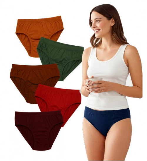 Generic Pack of_6 Women's Cotton Solid Hipster Panty (Multicolor)