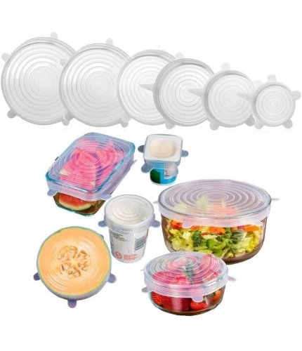 Generic Pack Of 2_Silicone Lids – Reusable Stretchable Covers for Bowls And Containers (Color: Assorted )