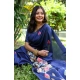 Generic Women's Faux_Tussar Floral Saree With Unstitched Blouse 5.5Mtr (Navy_Blue) Generic Women's Faux_Tussar Floral Saree With Unstitched Blouse 5.5Mtr (Navy_Blue)