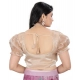Generic Women's Jimmy Solid Designer Neck Elastic Sleeve Readymade Blouse (Beige 38 , Alterable up to 42)-PID65826