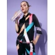Generic Women's Satin Colour Block Long Sleeves Co-Ord Set (Multicolor)