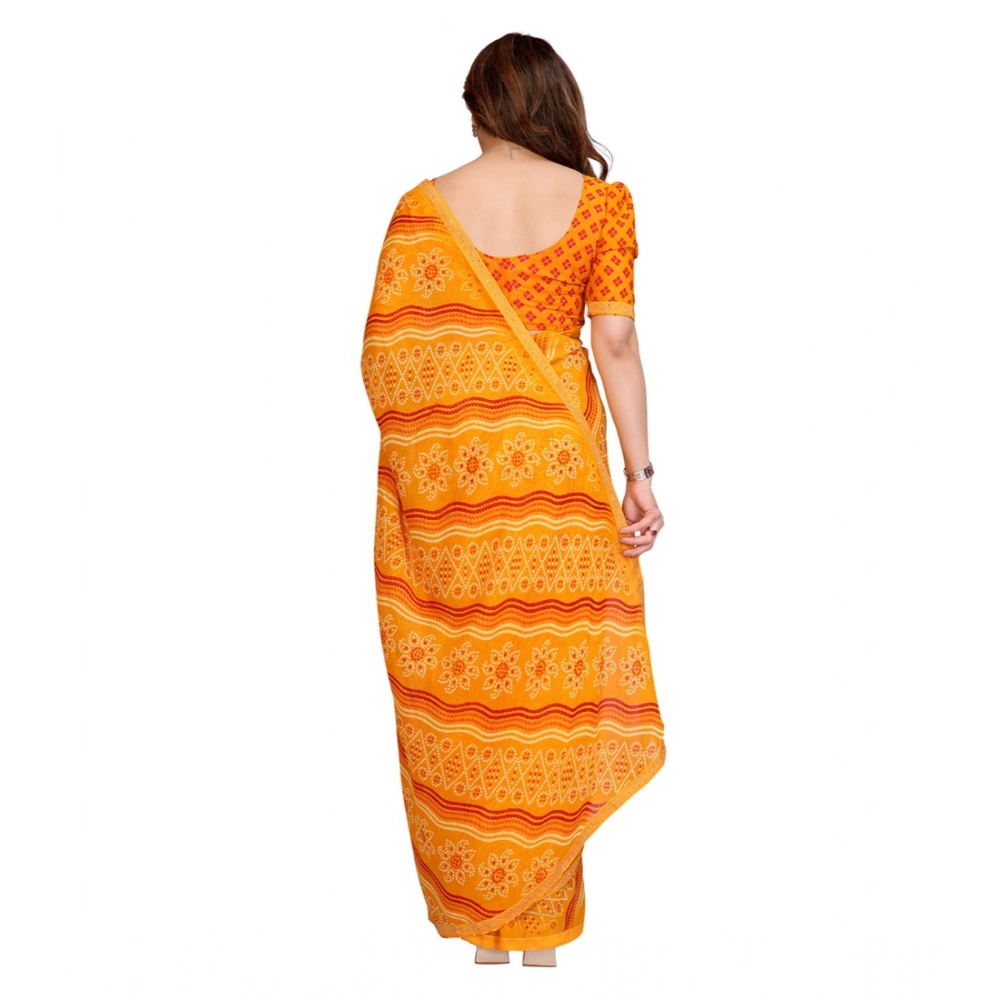 Generic Women's Georgette Printed Saree With Unstitched Blouse 5.5Mtr (Yellow) Generic Women's Georgette Printed Saree With Unstitched Blouse 5.5Mtr (Yellow)