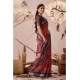 Generic Women's Faux_Linen Printed Saree With Unstitched Blouse 5.5Mtr (Red)